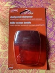 New In Package Staples Manual Dual-hole Pencil Sharpener Assorted Colors (10898). Fixed Price $7.99.