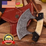 Handmade Damascus Steel Ulu Lot Of 6 Mix Handle Knives. Fixed Price $209.99.