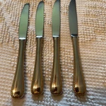 4 Gorham Golden Ribbon Edge Pattern Stainless Dinner Knives Knife Set/lot. Fixed Price $28.00.