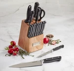 Cuisinart Triple Rivet Block Knife Set, Silver, Of 15 Pieces. Fixed Price $61.99.
