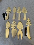 New Tag Gold Leaf Cheese Knives Spreader Set 8 Pc Charcuterie Board Utensils. Fixed Price $34.00.
