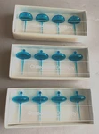 Vtg Crate & Barrel 12 Plastic Aqua Blue Cocktail Picks (olive Buoys). Fixed Price $24.00.