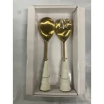 Thirstystone Salad Servers With Christmas Tree Handles Gold White Set Of 2 Nwb. Fixed Price $27.99.