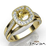 Round Semi Mount Pre-set Diamond Engagement Millgrain Ring 18K Yellow Gold 0.9CT. Fixed Price $2158.65.