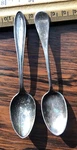 2 Demitasse Espresso Coffee Tea Spoon, American, Oneida Par Plate,rogers A1, Vtg. Fixed Price $6.00.