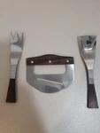 Vintage Burnco Chopper Slicer, Salad Fork & Spoon Stainless Steel Rosewood Handl. Fixed Price $29.99.