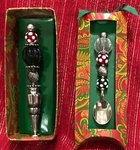 Mud Pie Holiday Glass Beaded Bottle Topper With Matching Condiment Spoon. Fixed Price $24.95.