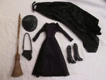 Elphaba Deluxe Mattel Wicked Fashion Doll Outfit Broom Hat Cape Dress Boots Bag. Fixed Price $49.99.
