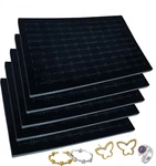 5PACK Black Velvet Organizer Foams Earring Storage Box 100 Slot Insert. Fixed Price $36.99.