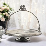 Antique Victorian American Co. Silverplate Cake Basket Server Floral 12". Fixed Price $38.38.