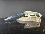Wicked Spiderweb Obsidian Coyote Jaw Knife Bushcraft Top 10 Kenny Hull Worldwide. Fixed Price $170.00.