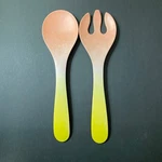 Bnwt Anthropologie Melamine Peach To Yellow Large 12.5" Salad Servers Spoon Fork. Fixed Price $19.99.