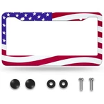 American Flag License Plate Frame Universal Aluminum Alloy Us Patriotic Licen.... Fixed Price $7.40.