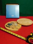 Avon Wood Cheese Board W/ Utensils, New In Box, Pear & Butter Knife Spade. Fixed Price $9.00.