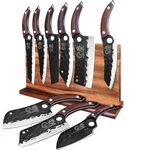 Knife Block Set High Carbon Steel Forged Blades Magnetic Wood Xyj Authentic 1986. Fixed Price $259.99.