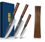 Hoshanho 3 Pieces VG-10 Super Steel Knife Set With 16IN Magnetic Strips. Fixed Price $107.39.