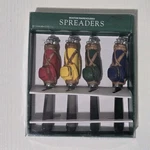 Boston Warehouse Golf Bag Cheese Spreaders Set Of 4 Stainless Steel KNIVES-1995. Fixed Price $12.99.