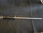 Vtg F. Dick Germany Honing Steel Knife Sharpening Rod 38MM Wood Handle 15" Euc. Fixed Price $51.00.