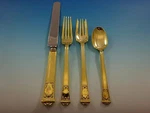 San Lorenzo Gold By Tiffany And Co. Sterling Silver Flatware Set Service Vermeil. Fixed Price $7950.00.