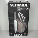 Schmidt Bros Cutlery Gridiron 7PC Knife Block Set Silver/gray Wash:. Fixed Price $40.00.