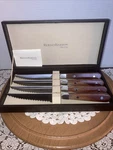 Reed Barton Fulton 4-PIECE Steak Knife Set Stainless Steel Pakkawood Handle. Fixed Price $34.94.