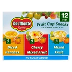 Del Monte Fruit Cup Snacks, Family No Sugar Added, 12-PACK, 4 Oz Variety. Fixed Price $7.29.