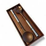 Atticus Salad Server Set 2PC Wood & Stainless Steel Mid Century Modern Nos Gift. Fixed Price $45.00.