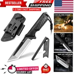 Tactical Survival Knife With Fire Starter & Kydex Sheath - 4" Blade. Fixed Price $70.19.