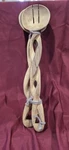 New Olive Wood Spiral Handles Servers Carved Handmade 12" Salad Boho Cottage Cor. Fixed Price $18.99.