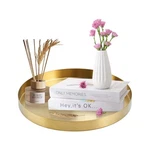 12 Inch Golden Round Platter Tray, Trays For Domestic Purposes, Stainless Ste.... Fixed Price $33.65.