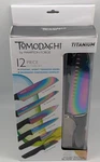 Hampton Forge Tomodachi 12 Piece Rainbow Knife Set Titanium Coated + Blade Guard. Fixed Price $35.99.