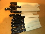 11 Pc. Stainless Steel Steak Knife Set BLACK-NEW-6 DINNER-5 Kitchen-gibson-. Fixed Price $8.70.