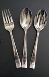 Gourmet Settings 3 Piece 18/10 Stainless Utensil 2 Serving Spoons Meat Fork. Fixed Price $22.97.