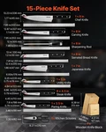 Kitchen Knife Set With Block And Sharpener, For Home Cooks. Fixed Price $64.11.