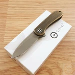 Civivi Mini Elementum Folding Knife 1.83" 14C28N Steel Blade Rubbed/brass Handle. Fixed Price $48.89.