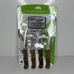 Chicago Cutlery 4 Piece Walnut Tradition Steak Knife Set New. Fixed Price $34.99.
