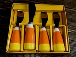 Set Of Four Tag Candy Corn Cheese Spreaders Knives Halloween Party In Box. Fixed Price $11.99.