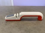 Vtg Ronco Red White Hand Held Knife Blade Scissor Sharpener W/whetstone. Fixed Price $7.04.