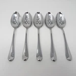 Wallace WAS216 Center Ridge Stainless Slotted Serving Spoons China Of 5. Fixed Price $19.99.