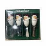Harry And David Set Of 4 Santa Christmas Holiday Cheese Knives Spreaders. Fixed Price $9.85.