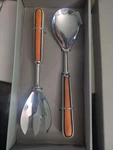 Shiraleah Chicago Wood Salad Servers Dyed Colorful Fork Spoon Kitchenware Nib. Fixed Price $19.99.