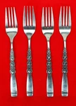4X Dinner Forks United Silver USI21 Stainless Glossy Flatware 7 1/2". Fixed Price $58.00.