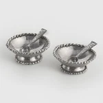 Michael Aram Molten Frost Salt Dish Set With Spoons Stainless Steel New Box. Fixed Price $89.95.