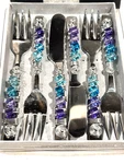 Spreader Knife 4 Forks Set Beaded Handles Wild Eye Designs 6 Piece Mini 2 Vtg. Fixed Price $45.45.