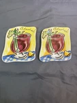 2 Mud Pie" Bloodies" Tracy Flickinger Plate Wall Decor Snack Dish Trinket. Fixed Price $15.00.