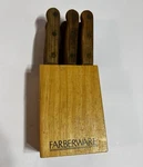Set Of 6 Farberware Steak Knives W/ Block Lifetime Old Homestead Japan. Fixed Price $12.99.