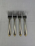 Hampton Silversmiths Stainless China 235 Flatware Abigail Gold Accent Salad Fork. Fixed Price $19.87.