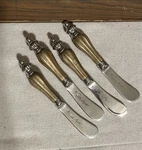 Julia Knight Spreader Butter Knife Set Of 4 6" Bronze/gold Handle & Stainless. Fixed Price $60.00.
