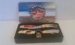Wild Life Set Of 4 Pocket Knives Collector Keychain Decorativ Tin New Open Box. Fixed Price $25.00.