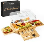 Bamboo Charcuterie Board Set With Drawer & Utensils - Portable Serving Tray, Uni. Fixed Price $64.99.